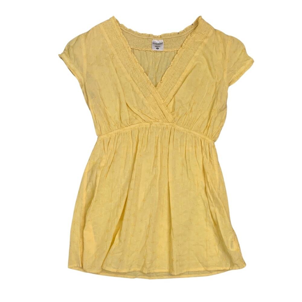 2/$30 Motherhood Maternity Butter Yellow Cotton Short Sleeve Tee Medium Top